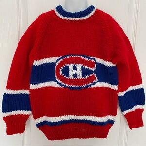 New Hand Made Knitted Montreal Canadiens Sweater kids size 8